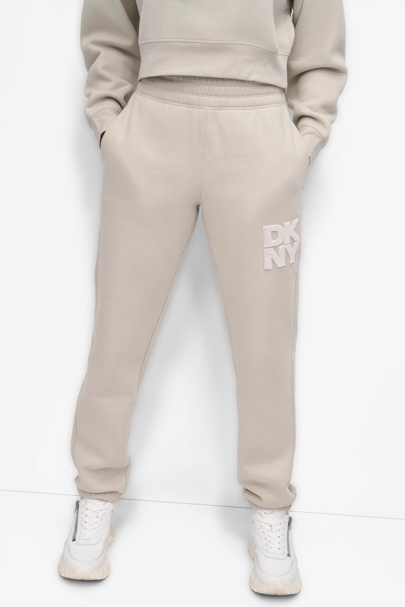STACKED VELVET PLUSH EMBROIDERY LOGO JOGGER