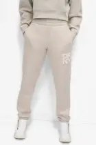 STACKED VELVET PLUSH EMBROIDERY LOGO JOGGER