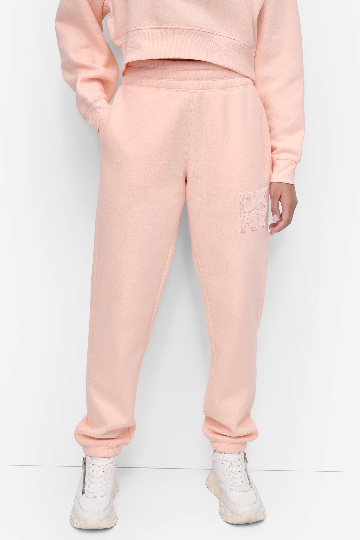 STACKED VELVET PLUSH EMBROIDERY LOGO JOGGER
