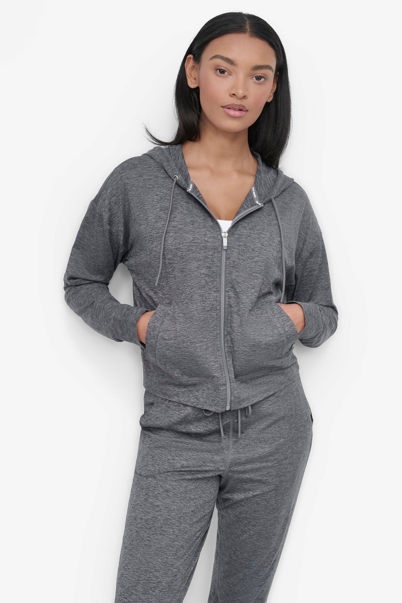 SPACEDYE FULL ZIP HOODIE WITH POCKETS