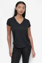 SHORT SLEEVE TECH TEE WITH RUCHED SIDE SEAMS