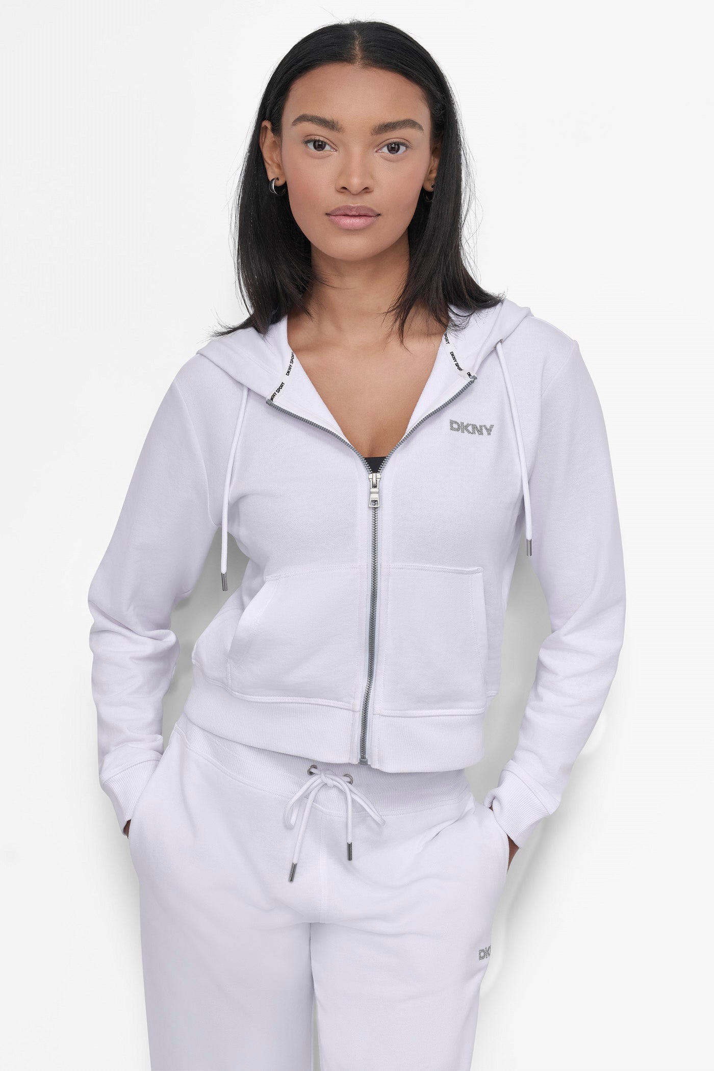 MINI STUD LOGO FULL ZIP HOODIE