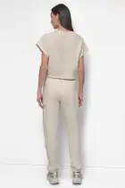 ARCHED DKNY 89 DISTRESSED RHINESTONE LOGO CROPPED(EGGNOG/ PEBBLE,XS)