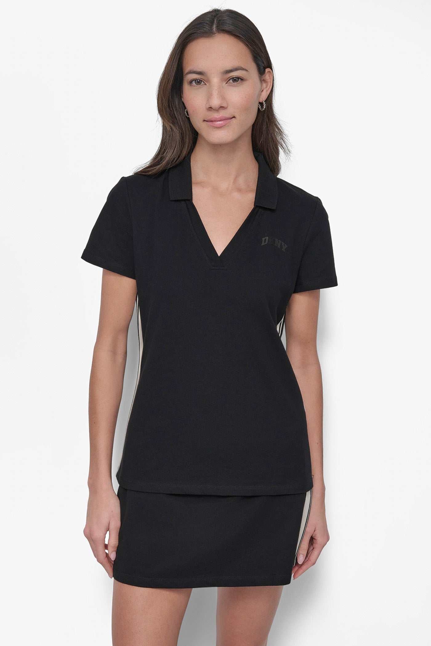 SHORT SLEEVE POLO WITH VARSITY STRIPE TAPING