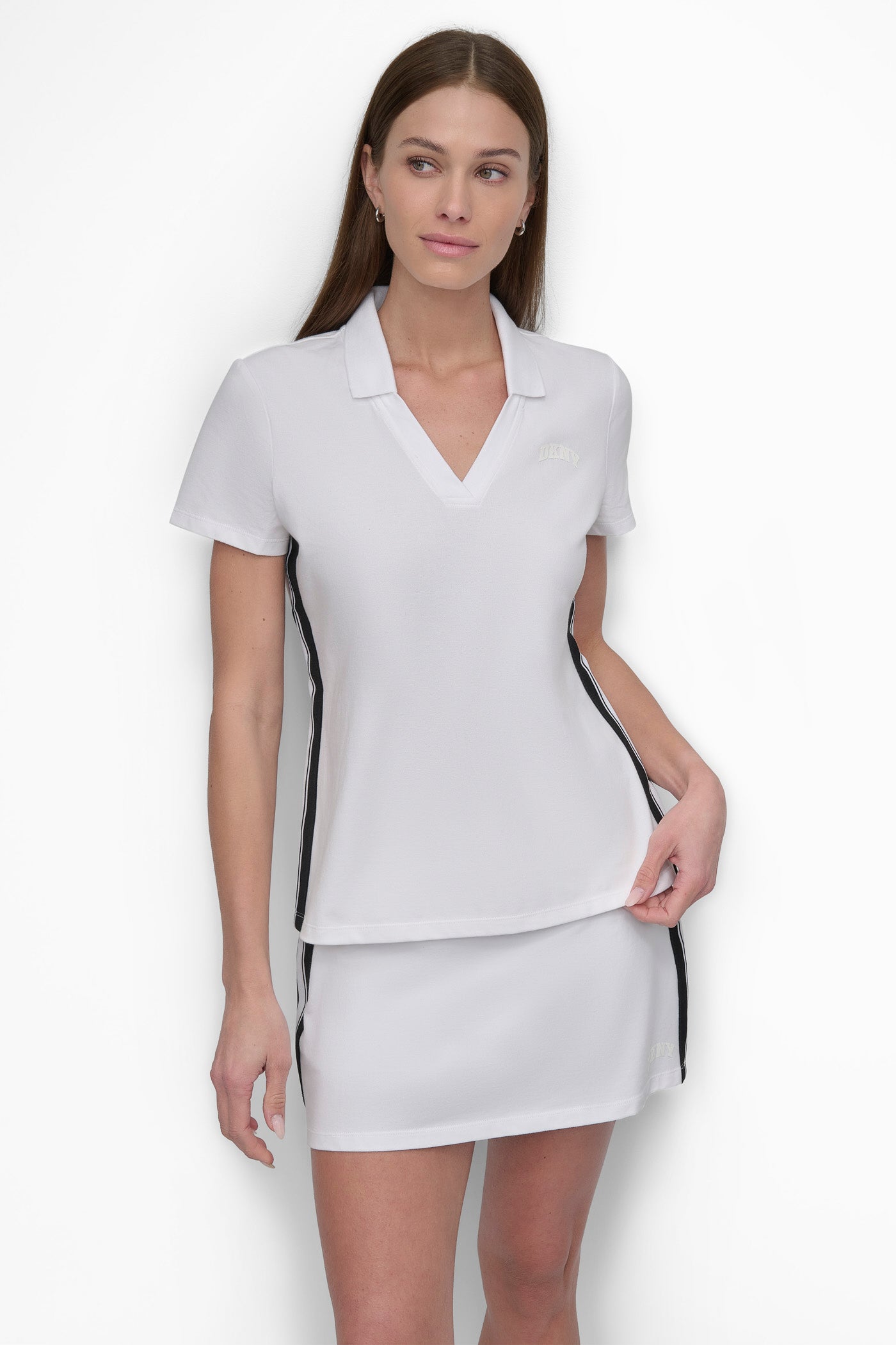 SHORT SLEEVE POLO WITH VARSITY STRIPE TAPING