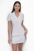 SHORT SLEEVE POLO WITH VARSITY STRIPE TAPING