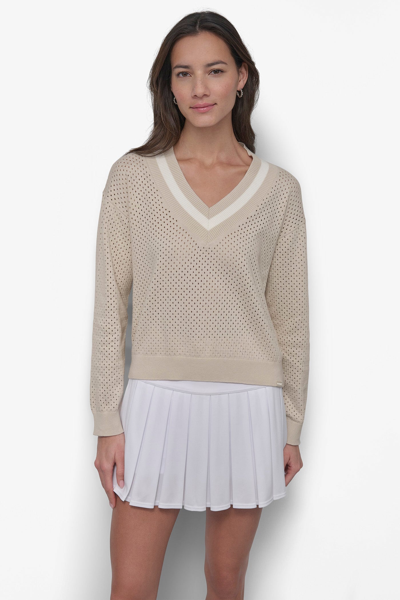 SPORT MESH V-NECK SWEATER