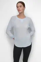 MINI SLUB WAFFLE 3/4 SLEEVE TEE WITH V-INSET