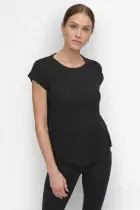 MINI SLUB WAFFLE SHORT SLEEVE TEE WITH V-INSET