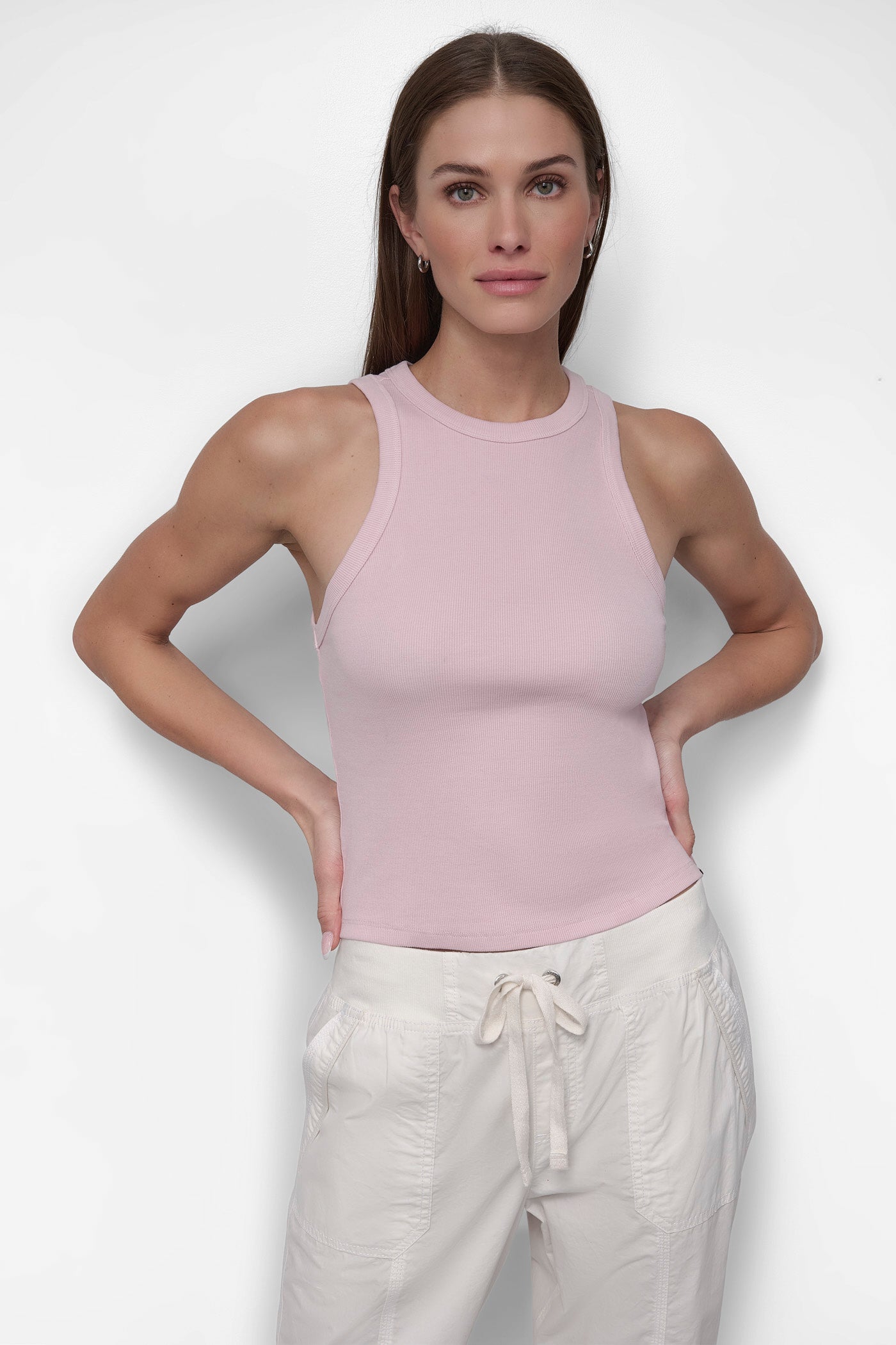 RIBBED HIGH NECK TANK