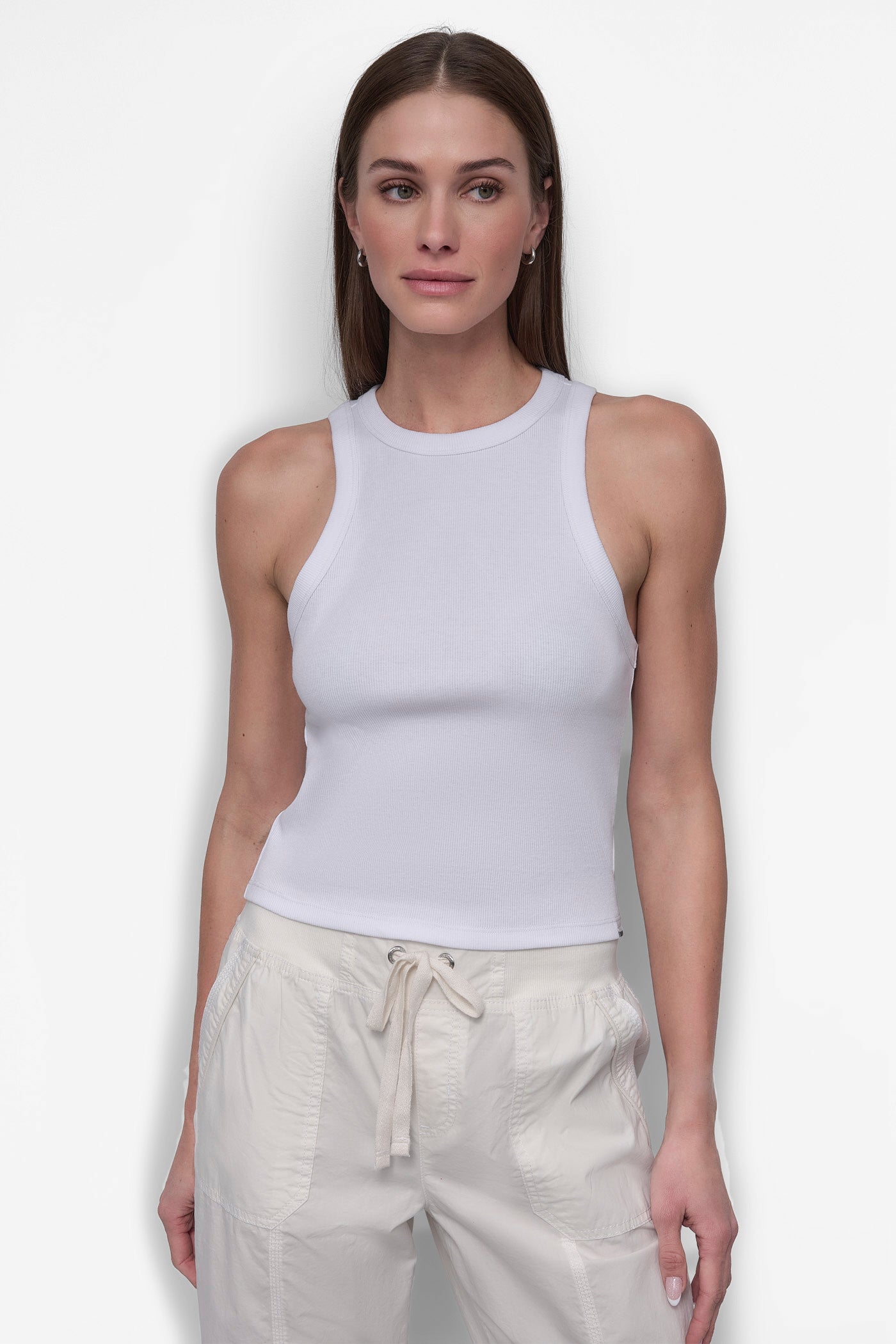 RIBBED HIGH NECK TANK