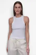 RIBBED HIGH NECK TANK