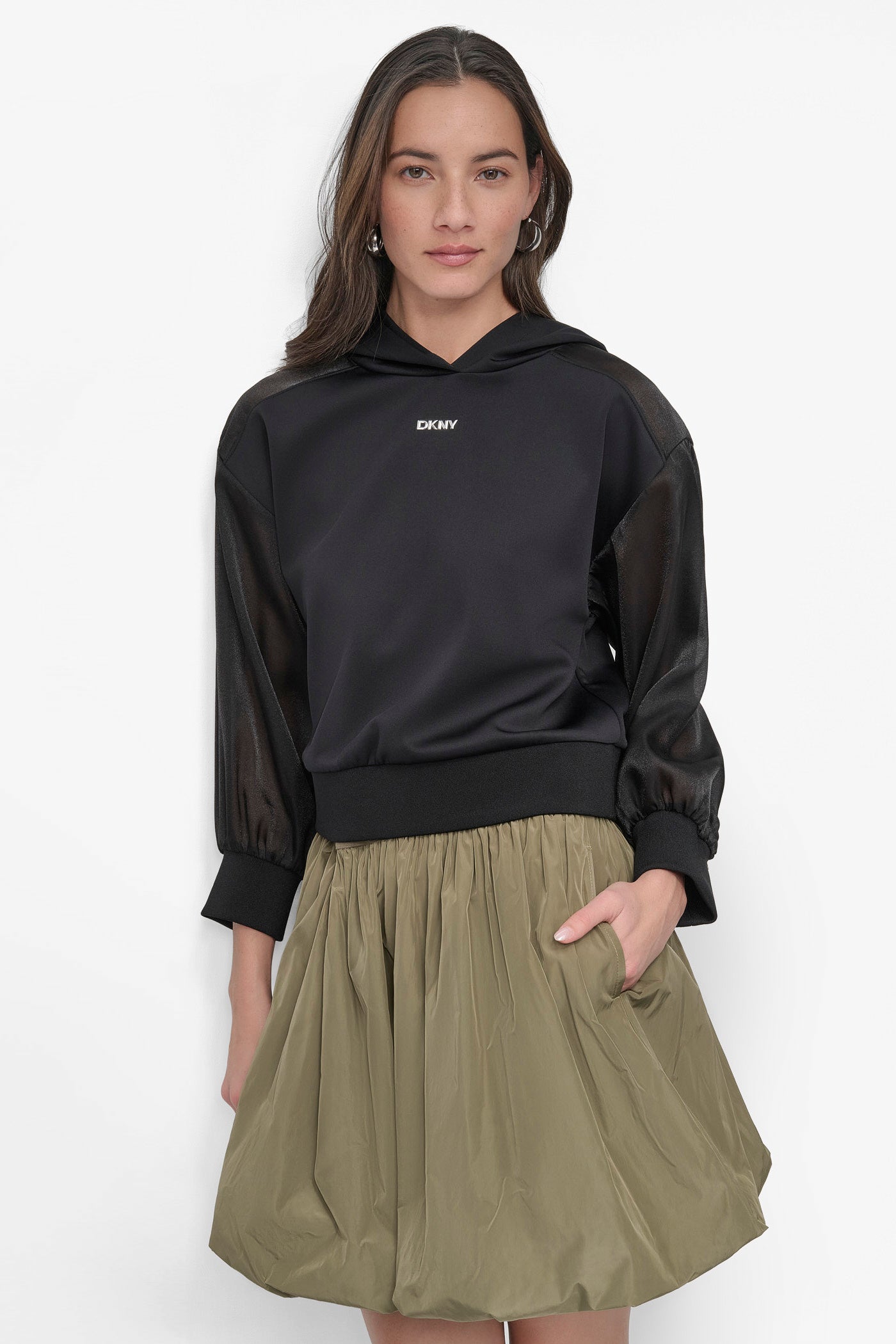 CROP LOGO HOODIE