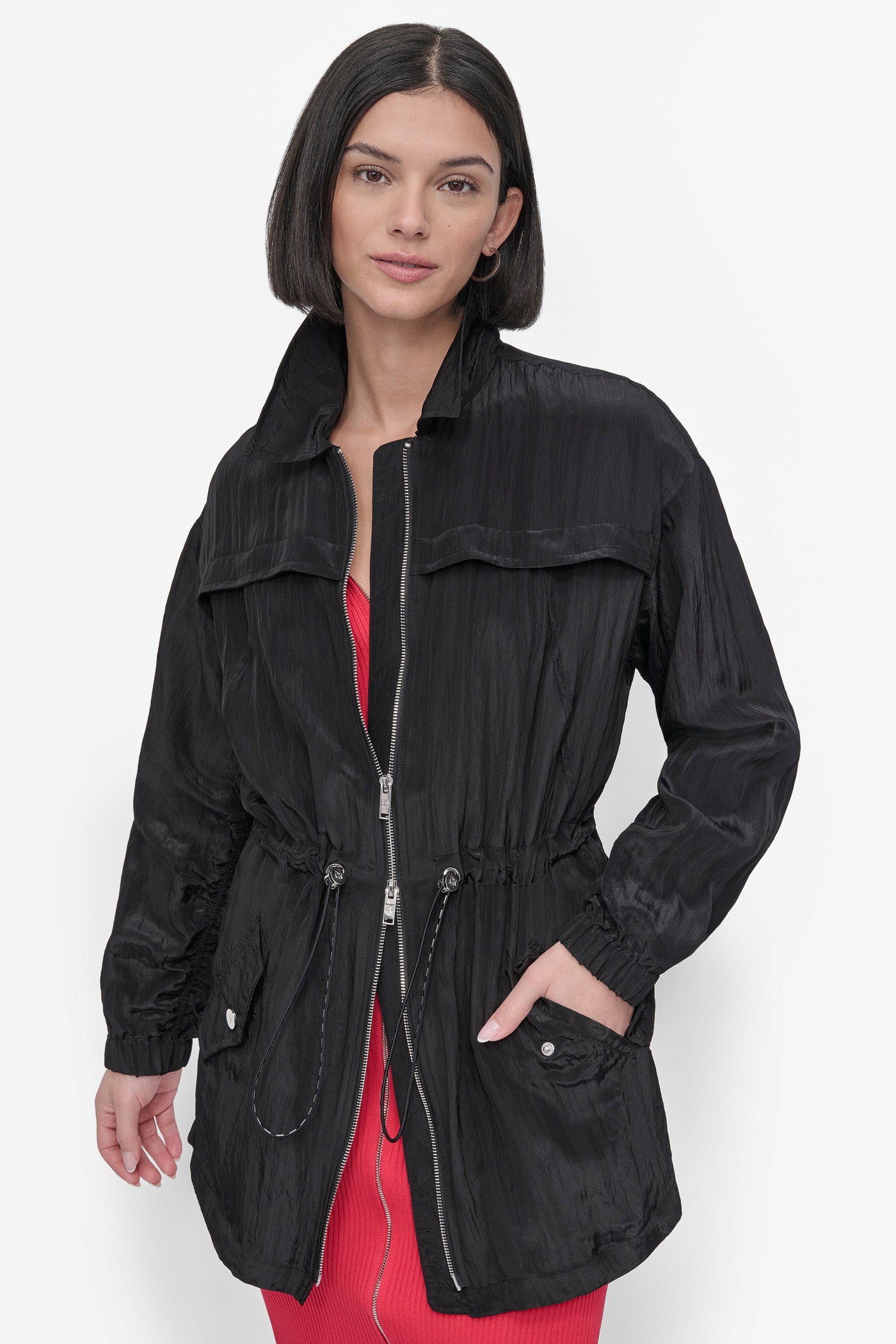 LONG SLEEVE TEXTURED ANARAK JACKET