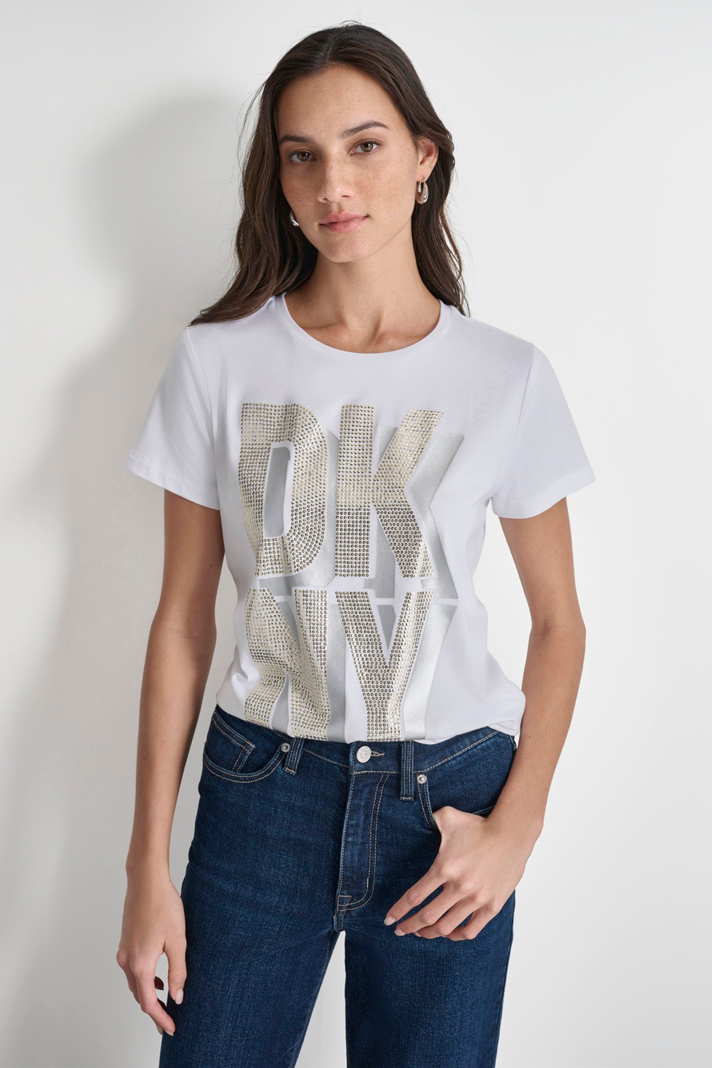 DKNY SHADOW GLITTER TEE