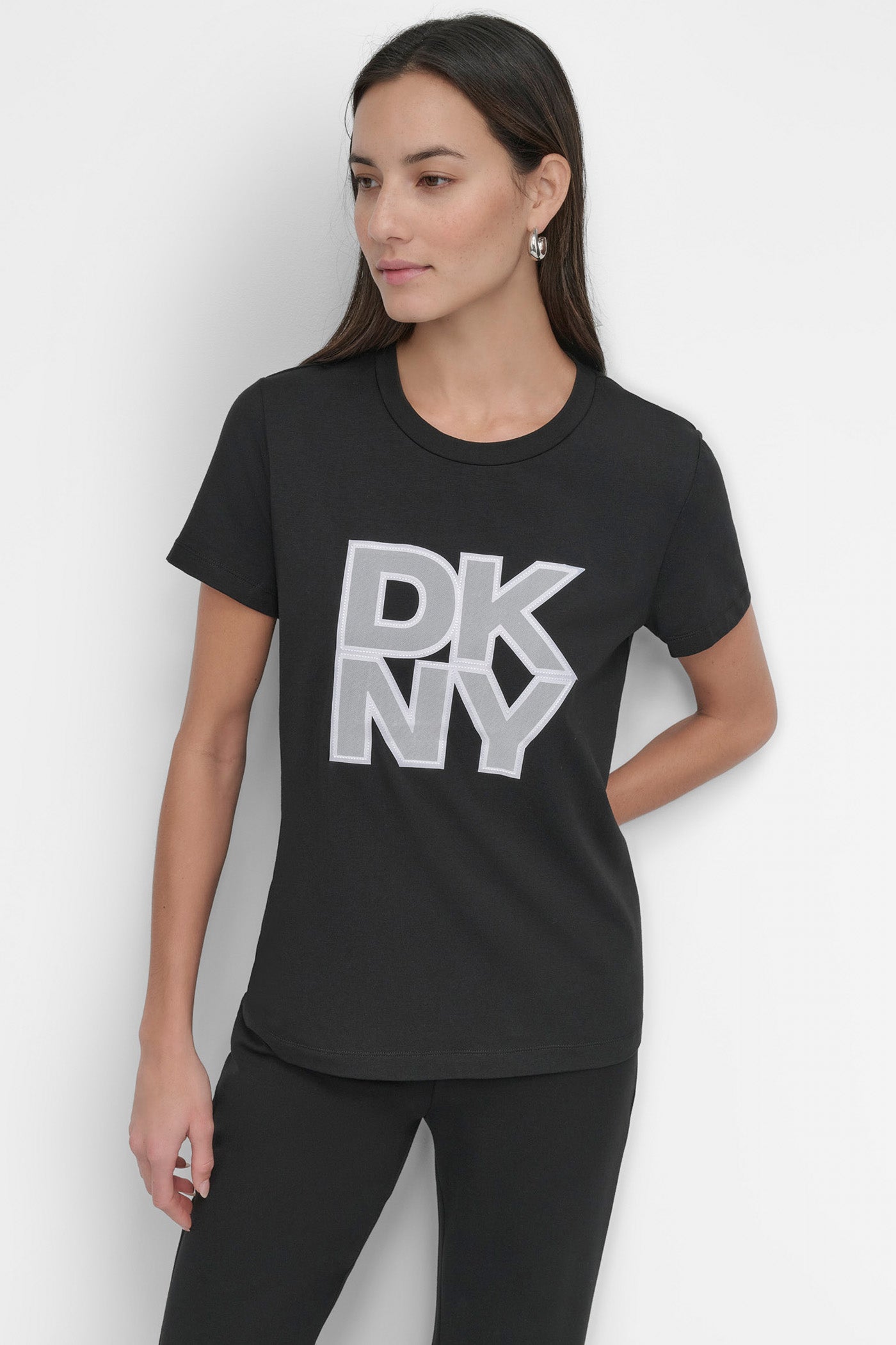 SLEEVELESS MESH OVERLAY STACK LOGO