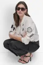 CITY SIGN BOMBER(White,XXS)