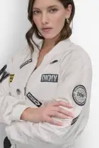 CITY SIGN BOMBER(White,XXS)