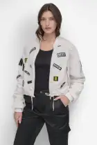 CITY SIGN BOMBER(White,XXS)