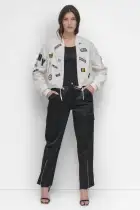 CITY SIGN BOMBER(White,XXS)