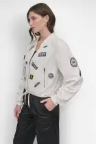 CITY SIGN BOMBER(White,XXS)
