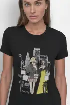 CHRYSLER CONVERSATIONAL TEE(Black,XXS)